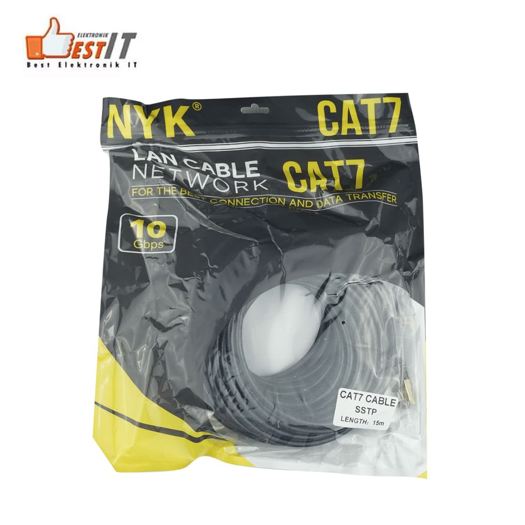 Kabel Lan Rj45 nyk cat 7 sstp ethernet 10Gbps gold