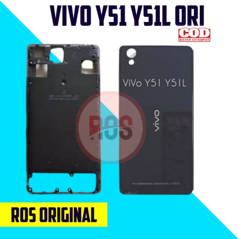 ( Fullset ) Backdoor + Bezel Vivo Y51 Y51L - Tutup Belakang Casing Bazel Midle Plate Y51L