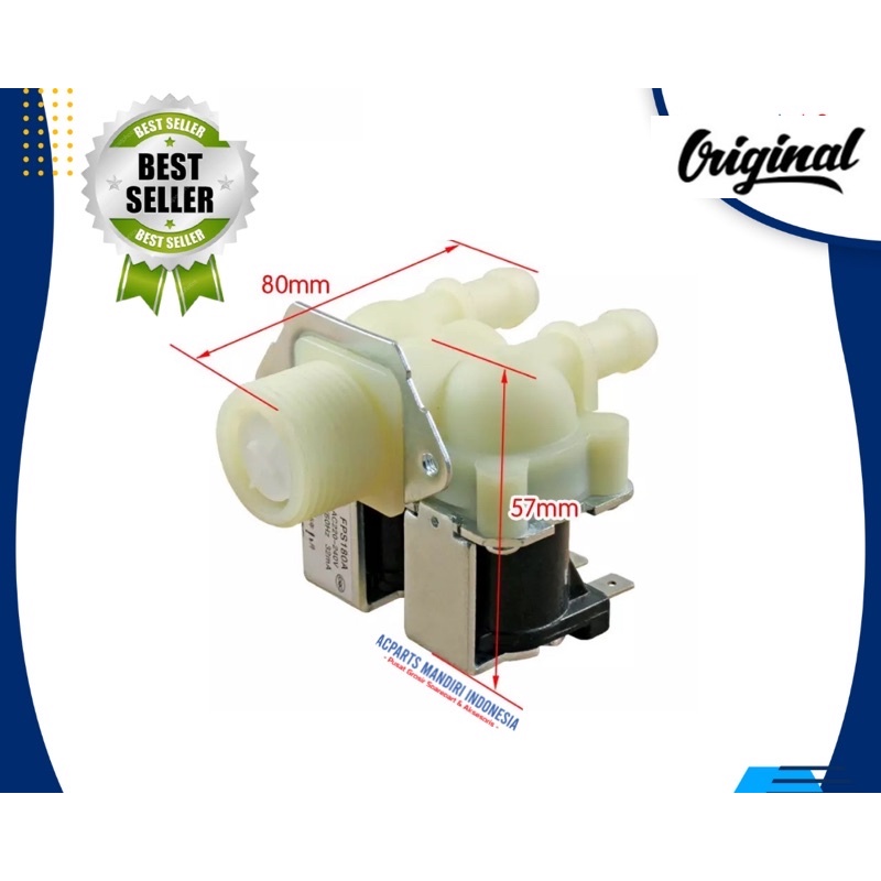 selenoid water inlet ganda mesin cuci / selenoid mesin cuci 2 outlet 220v ( FPS180A )