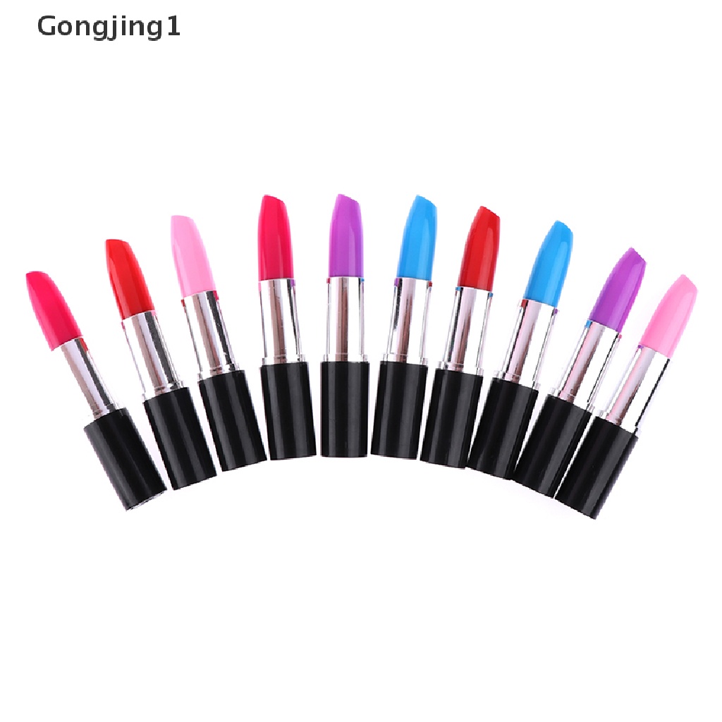 Gongjing1 1pc Pulpen Bentuk Lipstick Kartun Untuk Sekolah / Kantor