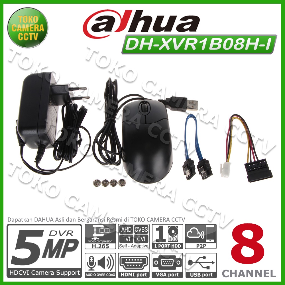 DVR DAHUA 8 CHANNEL XVR1B08-H 5MP DAHUA XVR 1B08 H