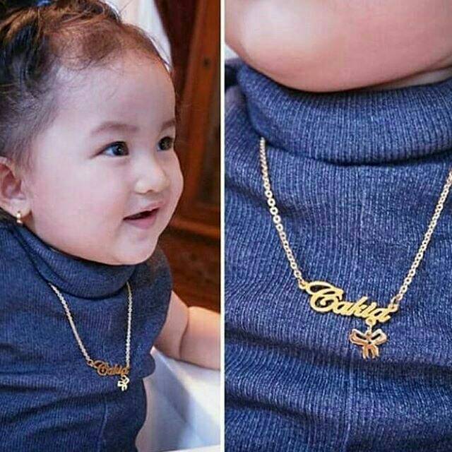 Kalung nama anak lapis emas
