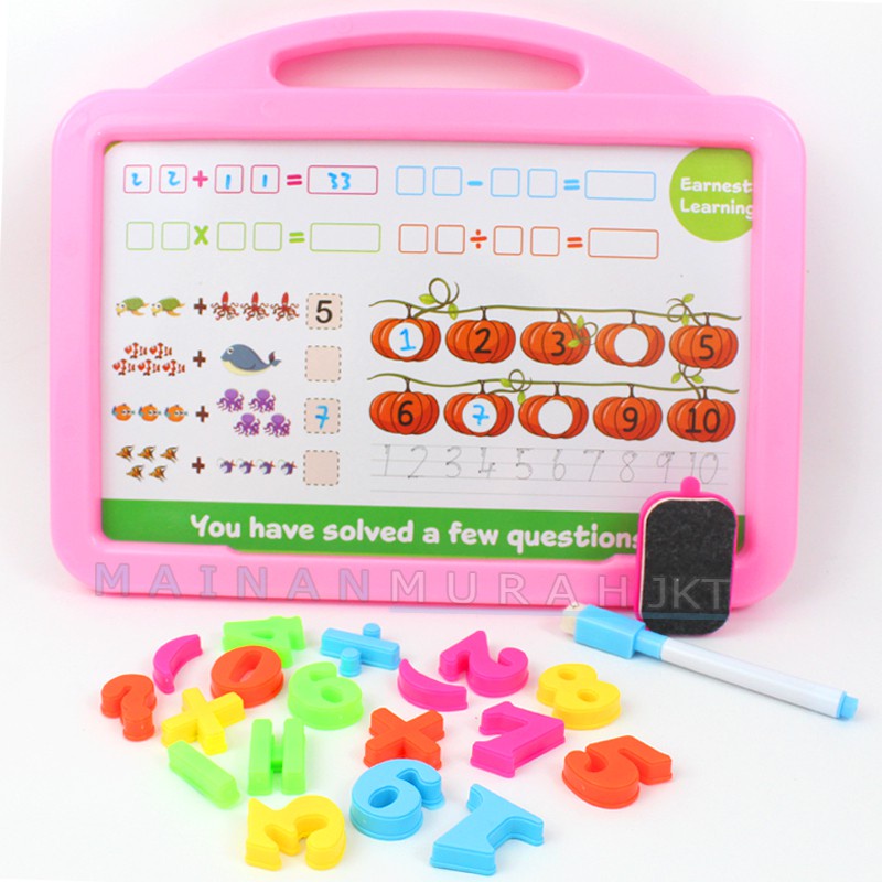 MAINAN ANAK MURAH PAPAN BELAJAR MB02 PAPAN MENGGAMBAR UNTUK EDUKASI BELAJAR ANAK PUZZLE MAGNET