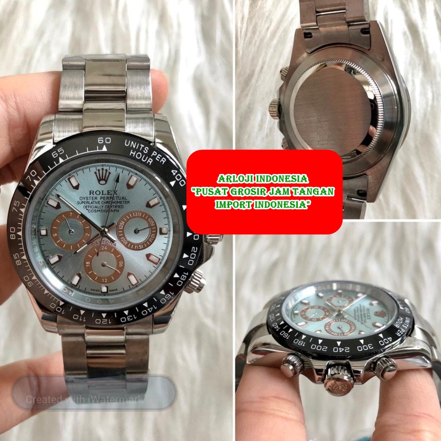 Cash Back Jam Tangan Pria ROLEX Daytona Dial Blue Matic Garansi 1 th