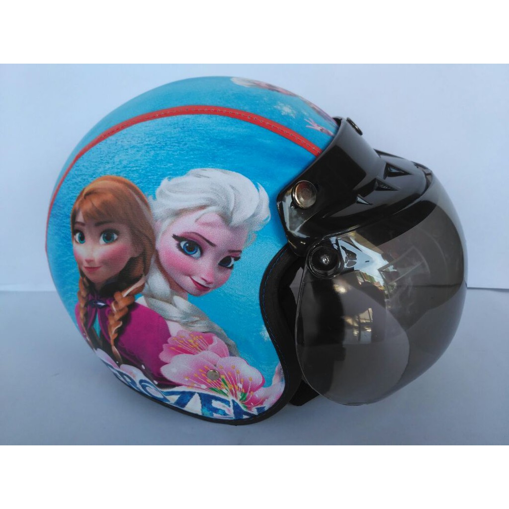 Helm Anak Bogo Motif Frozen Usia 2 7 Tahun Lapis Kulit Sintesis