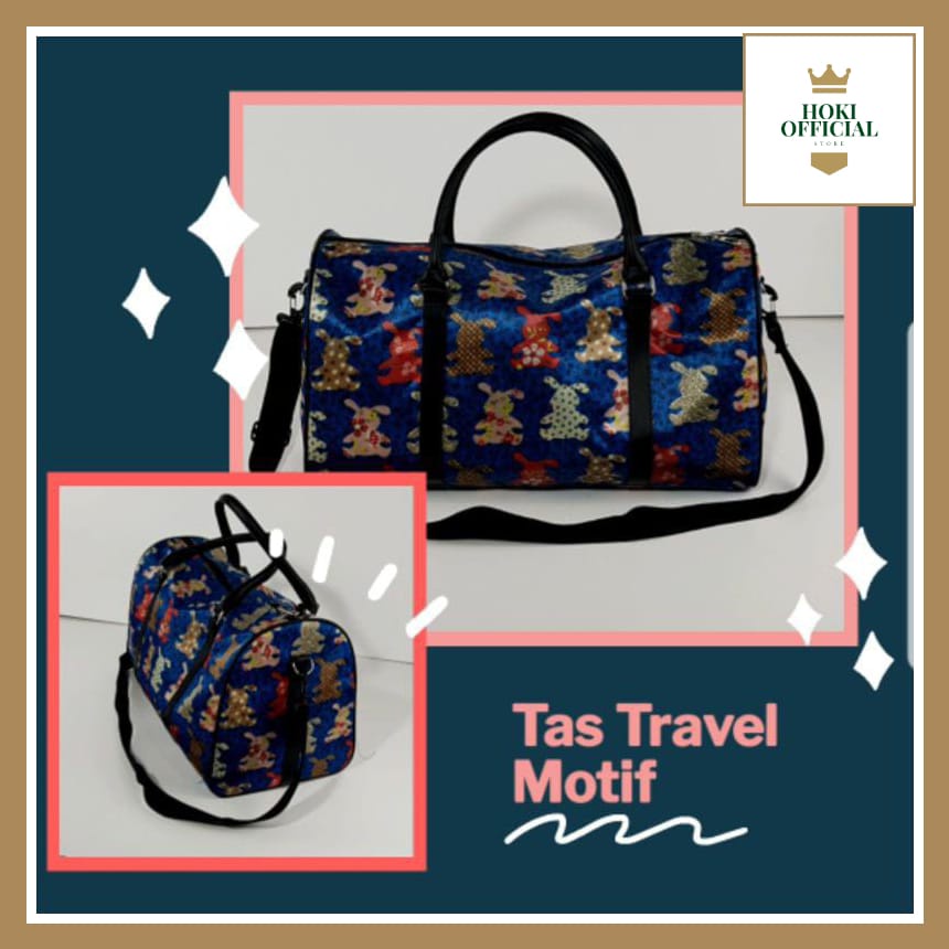 Tas Travelling Tas Pakaian Travelbag Motif Kelinci Muat Banyak Kapasitas Besar Trendy Untuk Mudik dan Bepergian