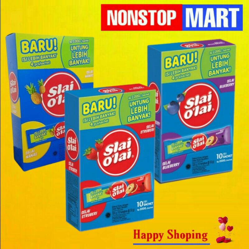 

SLAI OLAI 1 Box Biskuit isi 10 pcs @ 32gr Rasa Strawaberry,Blueberry,Nanas