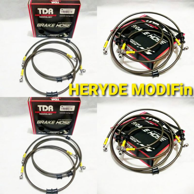 Selang Rem Carbon Depan DAN Belakang NMAX N MAX non ABS Original TDR Racing Black Karbon 110cm 210cm