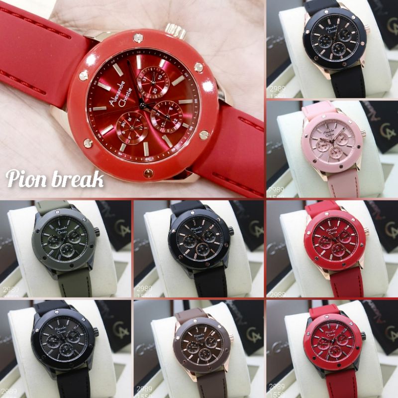 JAM TANGAN WANITA ALEXANDRE CHEISTIE RUBBER AC 2989 | AC2989 KARET ORIGINAL