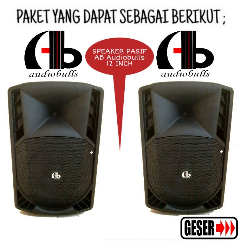 Paket Sound System Speaker 12 INCH AB Audiobulls Karaoke Smart Tv Ori