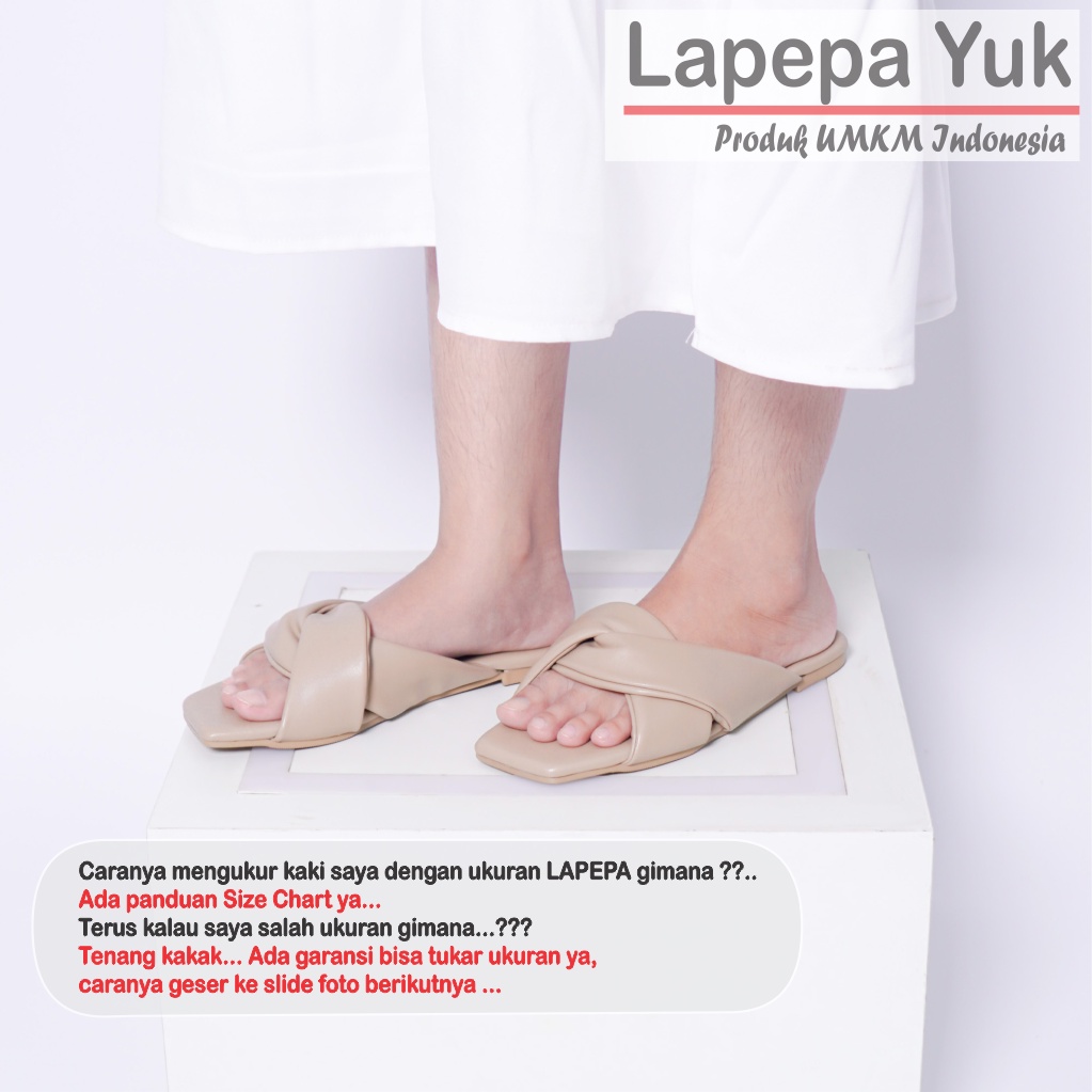 LAPEPA YUK - Sandal Wanita Teplek ARIEL ALL COLOR Sendal Cewek Flat Kasual Model Kepang 2 Unik Size 36 37 38 39 40 Lucu Jalan Casual Santai Rumah Slop Warna Hitam Putih Sandals Pergi Selop Premium Original Kekinian Terbaru Shoes Mall Official Store