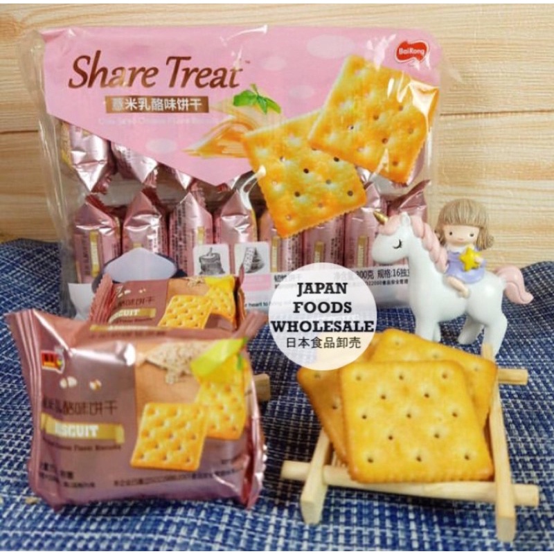 

Bairong Share Treat Coix Cheese Flavor Biscuit / cemilan impor / snack