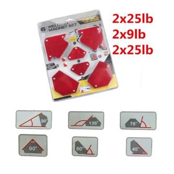 SIKU MAGNET LAS isi 6pcs Arrow Magnetic Welding Holder siku magnet mini set untuk las Untuk Las-Siku