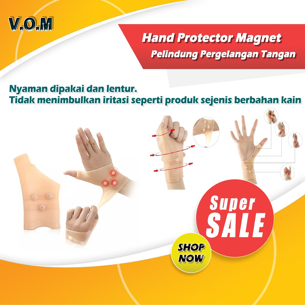 Hand Protector Magnet - Pelindung Pergelangan Tangan Silikon Magnetic  0691