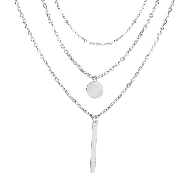 Kalung Sterling Silver 925 Dengan Liontin Panjang Tiga Lapis Untuk Wanita