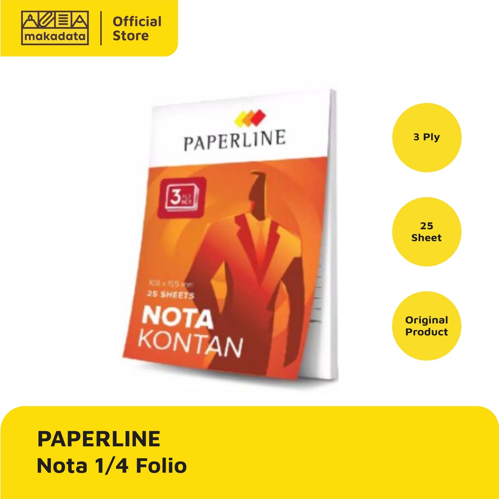 

NOTA KONTAN KECIL 3 PLY PAPERLINE 25 LEMBAR (1PCS) MURAH
