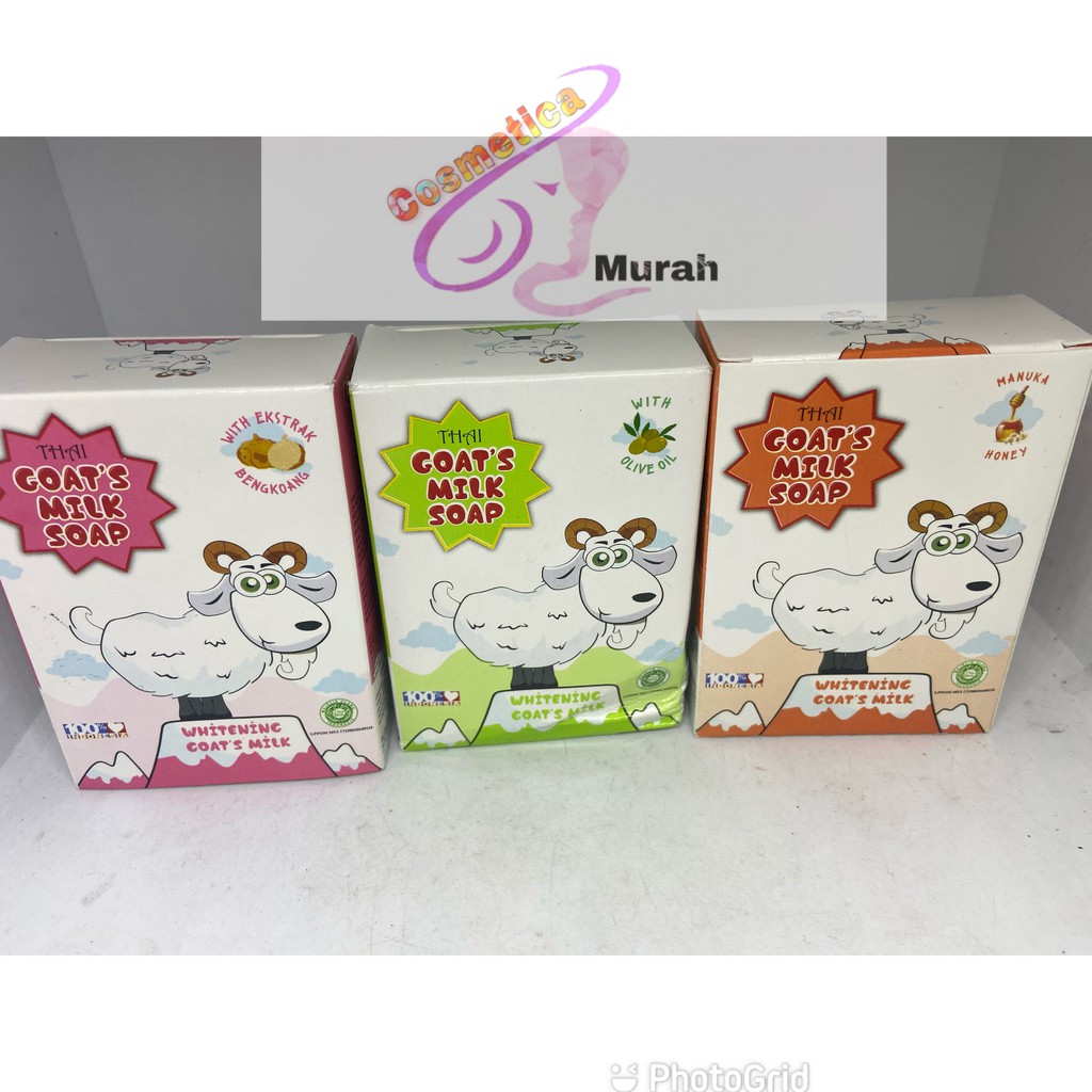 Kemasan lucu // thai goat milk soap 100 gr // thai whitening goat milk soap batang 100 gr