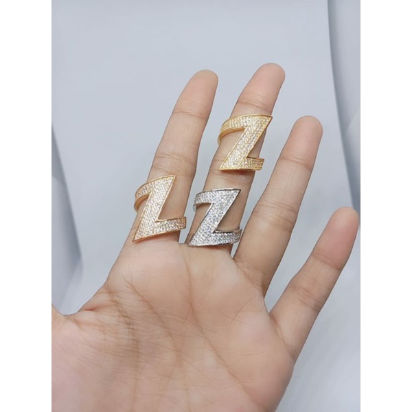 cincin zigzag corr full mp silver925 perak lapis emas import / cin cin perak fashion