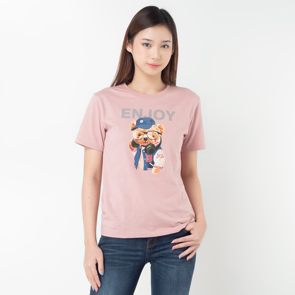 [PROMO] Benhill Kaos Grafis Katun 24s Combed Lengan Pendek Pink 606-35486 TERLARIS