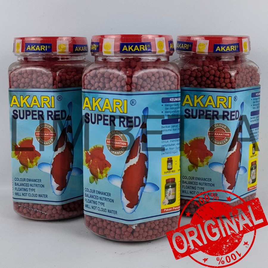 AKARI SUPER RED 300 GRAM SIZE 2 MM / MAKAN KOI DAN KOKI