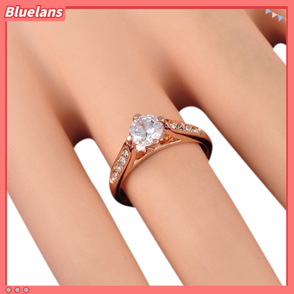 Bluelans Simple Ring Inserted Charming 2 Colors Simple Inlaid Ring