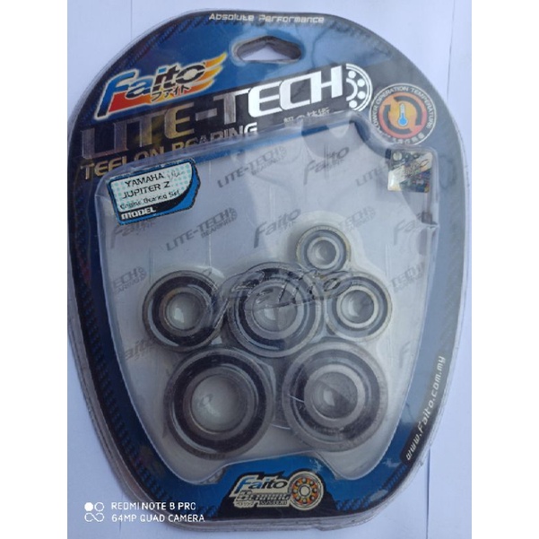 Bearing Bering Klaher Mesin Faito 1Set RX king Ninja R Ninja RR Mio Nouvo Satria Fu GSX KLX 150 DTracker 150 Jupiter z Vega R Lite Tech Laher mesin Fullset-Jupiter Vegar Vega