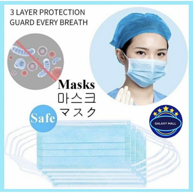 Masker earlop 3 ply/Masker disposable Face mask 3 ply