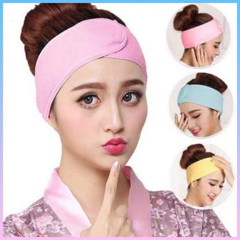 Bandana Facial Wash Headband Bando Mandi Kualitas Impor Murah