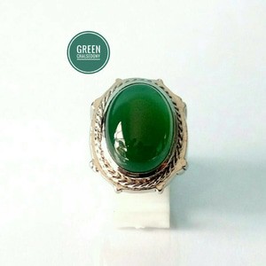 Cincin batu akik green chalsedony like ijo garut super grade A