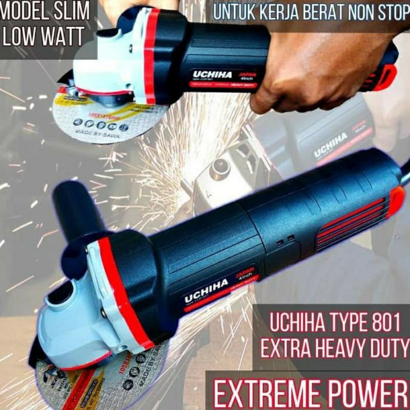 PROMO SALE    Buruan Beli Mesin Gerinda Uchiha Type 801 Terkuat Angle Grinder Tangan Full Bonus
