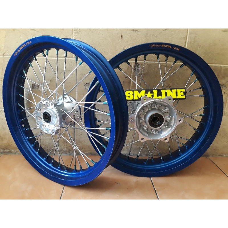 velg set supermoto yamaha wr 155 wr155 velg excel tromol ori