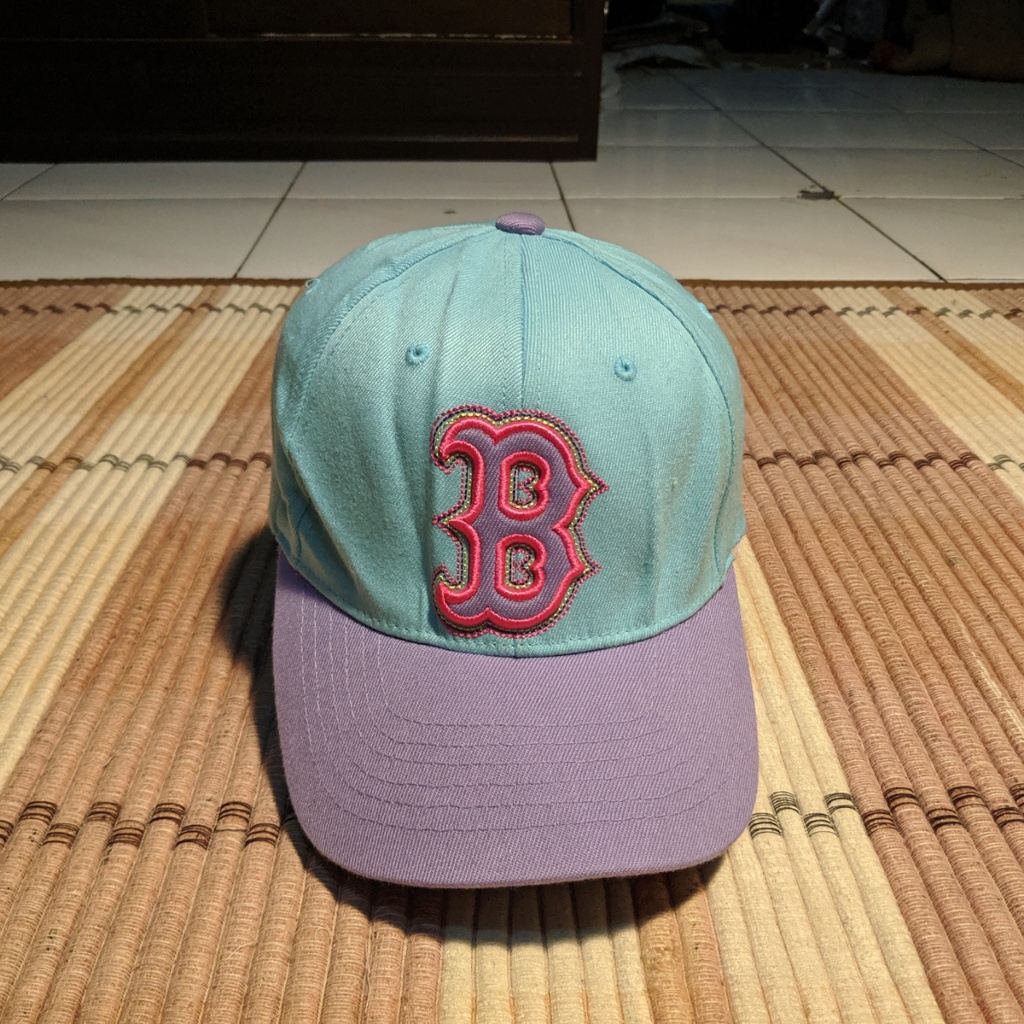 Topi MLB B Red Sox Boston Biru Muda Baseball Cap Original Second