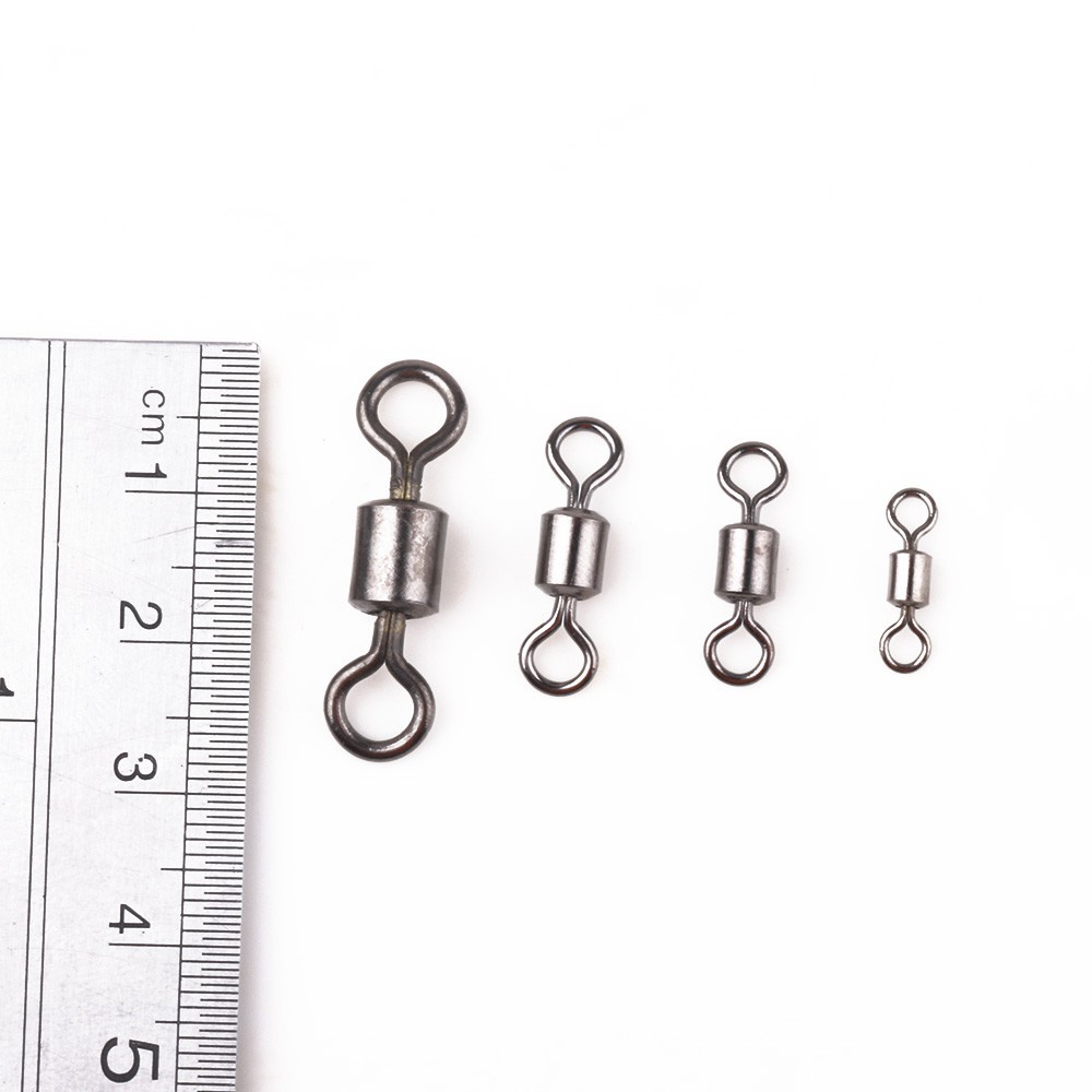 HENGJIA 50Pcs/Bag Pancing Rolling Swivel Fast-lock Snap Ball Bearing Fishing Connector Swivel Clasp Fishing Gear
