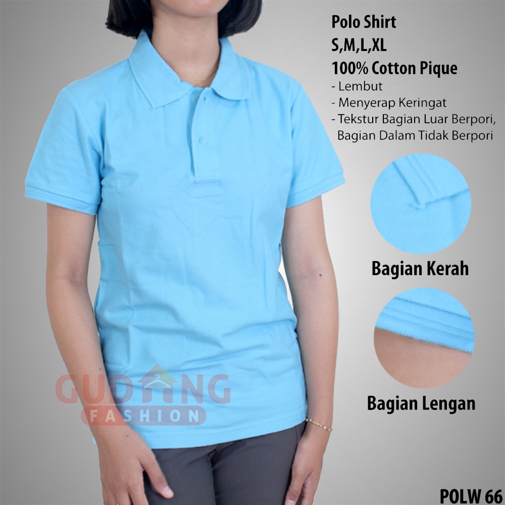 Kaos Wanita Lengan Pendek Berkerah - POLW 66