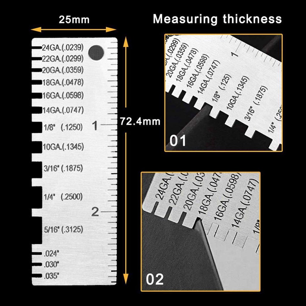 [Elegan] Wire Gauge Cable Sheet Alat Ukur Anti Korosi Stainless Steel Anti Karat