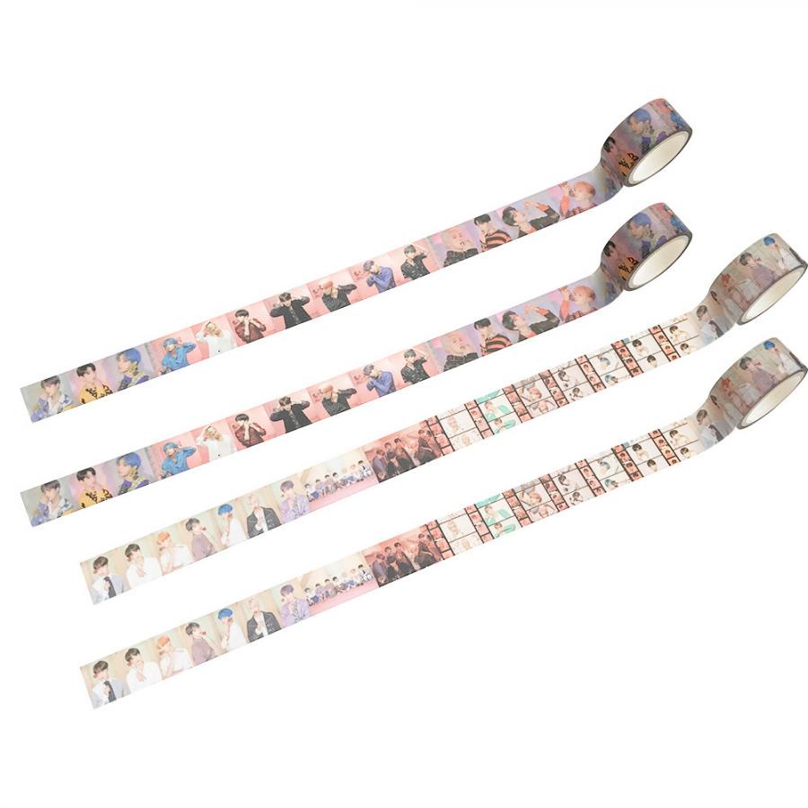 Stiker Kertasselotip Washi Gambar Kpop BTS Untuk Scrapbook