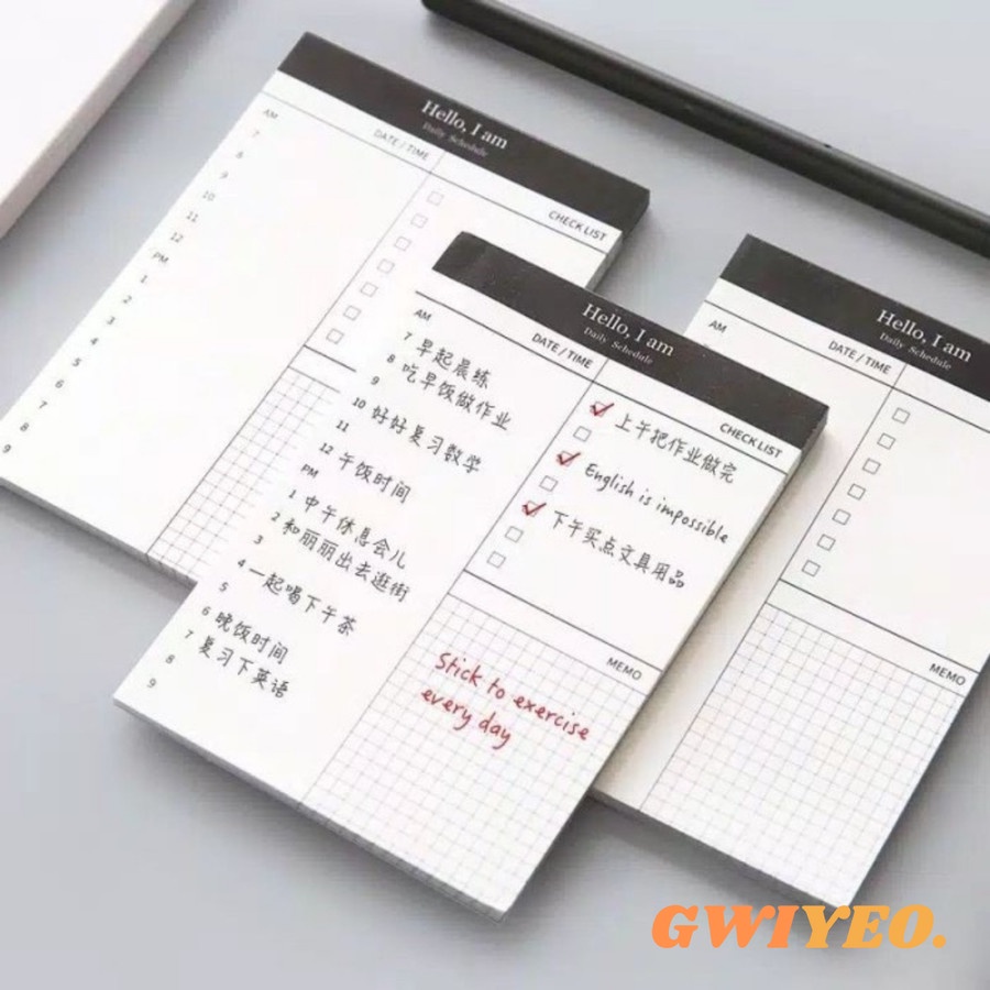 

Daily Planner Schedule Memopad Checklist Memo Isi 50 Lembar