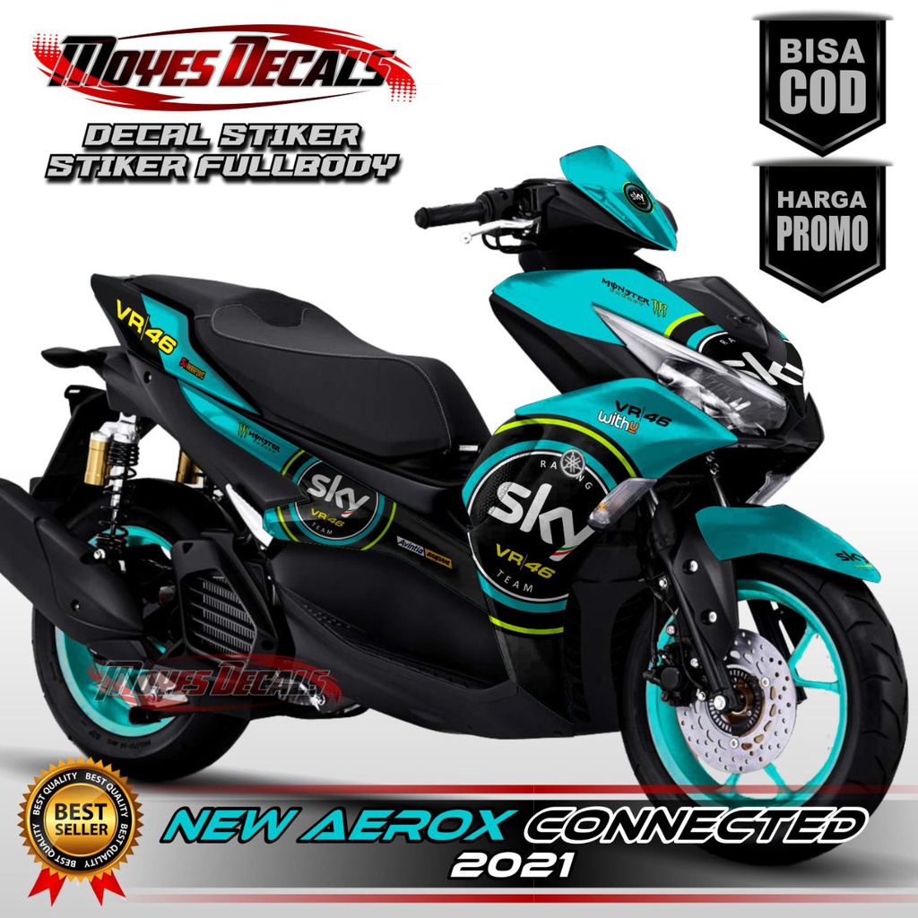 stiker decal new aerox connected 155 2021 fullbody decal all new aerox 155 connected fullbody  stike
