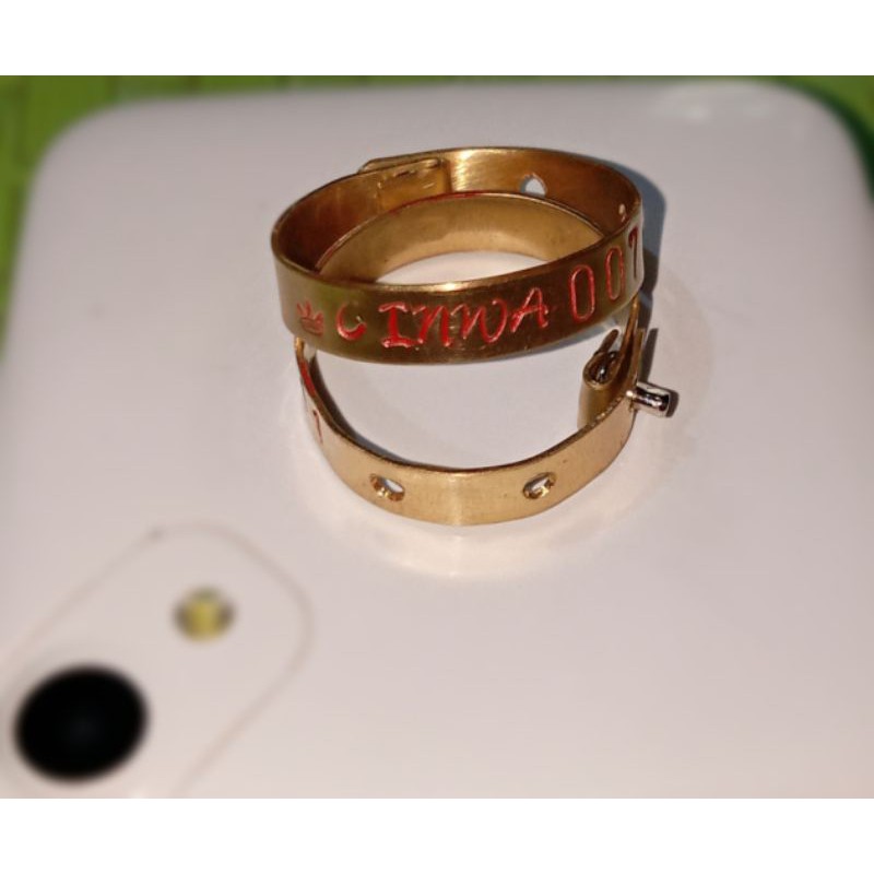segel ayam gelang (wing band) harga Rp 8000 per pcs pesanan minimal 5 biji,,bahan dari kuningan