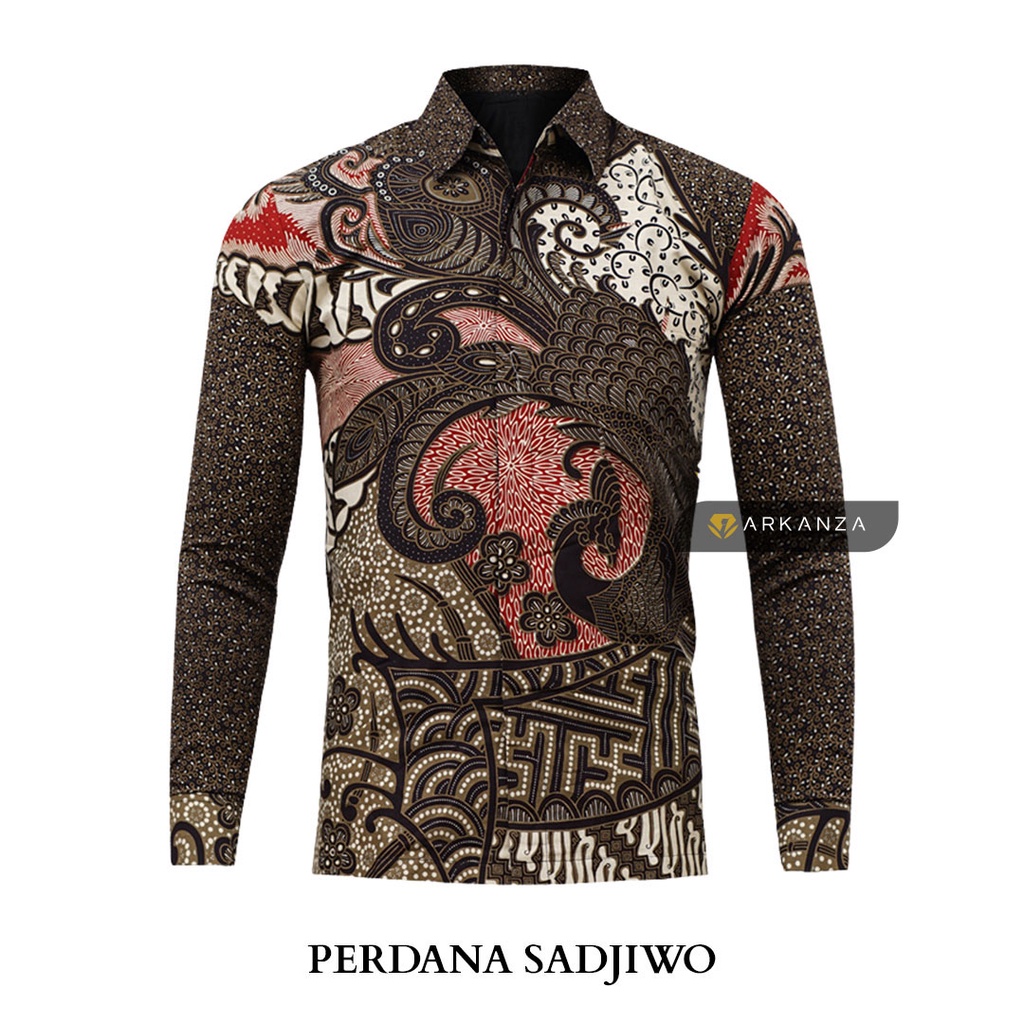 BATIK ARKANZA Motif PERDANA SADJIWO Hem Atasan Kemeja Baju Batik Pria Cowok Laki Laki Slimfit Full Lapis Furing Lengan Panjang Lengan Pendek Original Asli