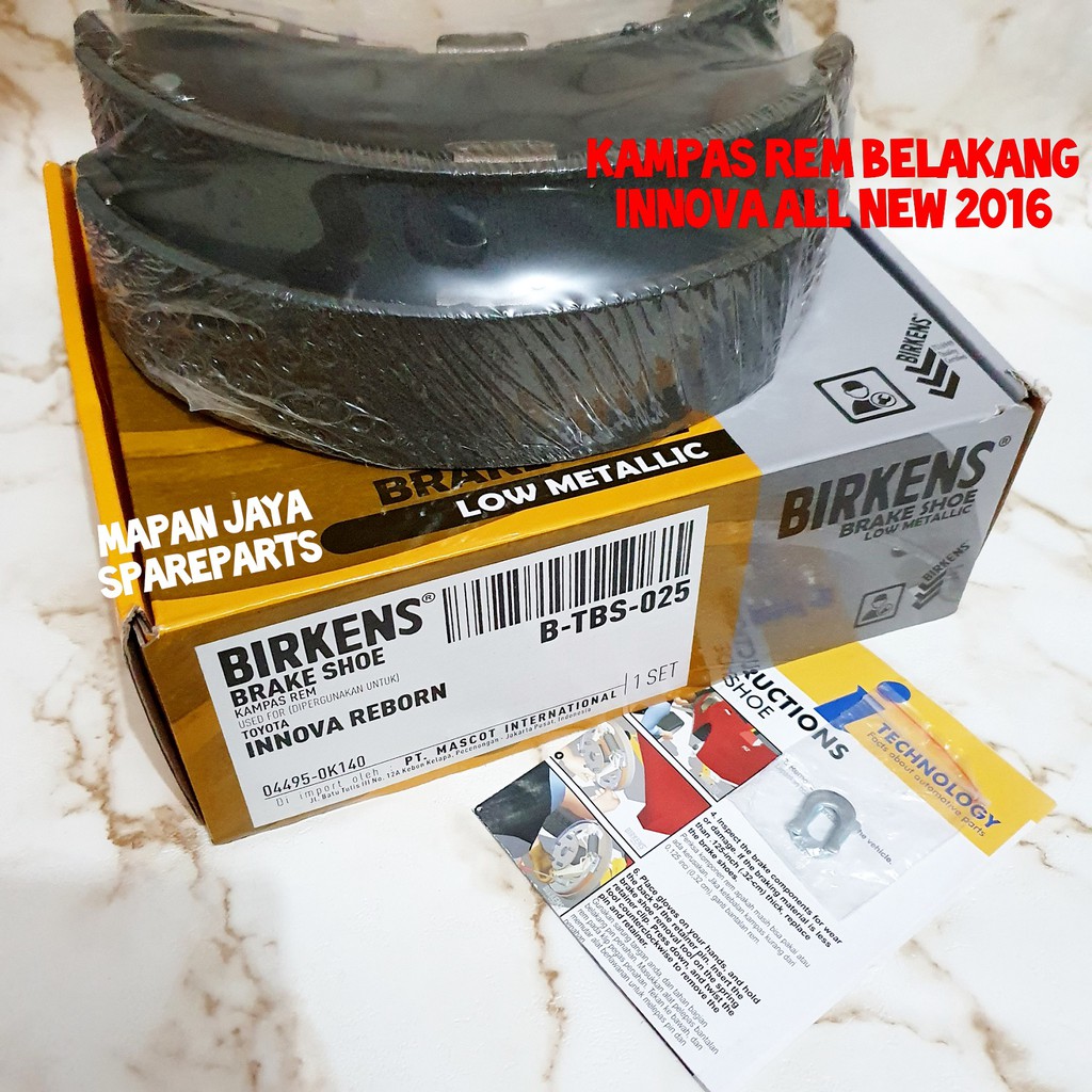 BRAKE SHOE BIRKENS - KAMPAS REM BELAKANG INNOVA REBORN (2016-2021)