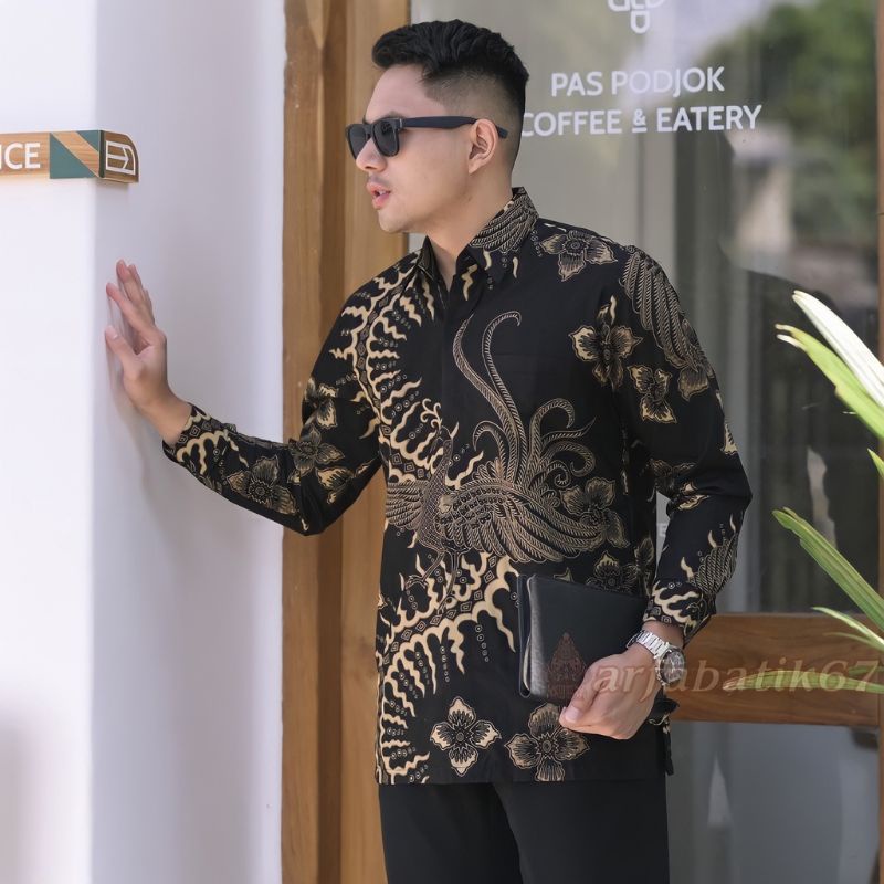 Kemeja Batik Pria Terbaru Anyar TjGrup Lengan Panjang Modern Casual Modis Soloan Size M L XL XXL Batik Pria Kantor