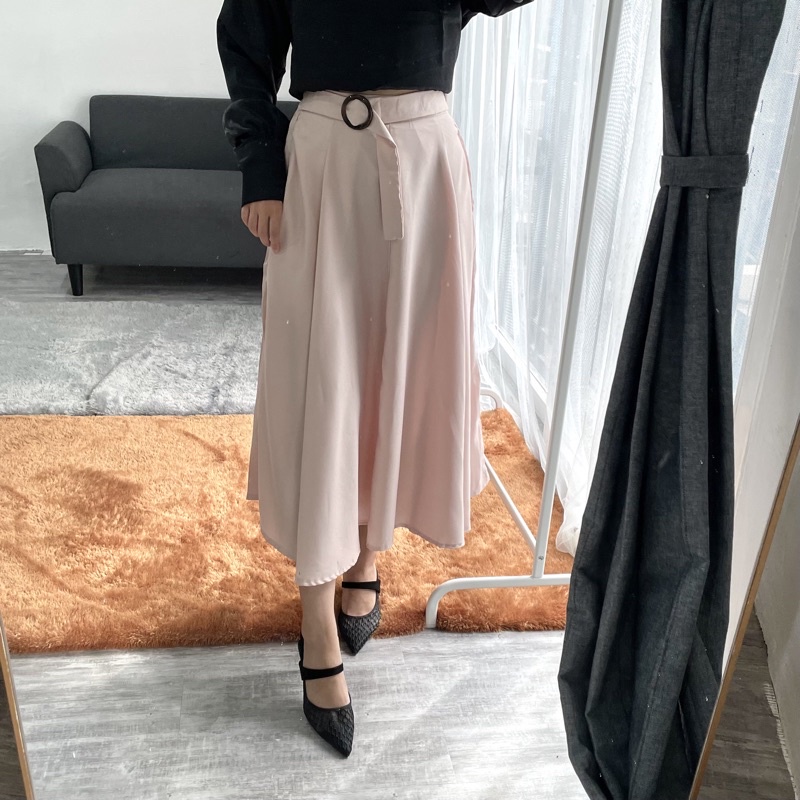 MSMO Juliet Long Skirt Belt / Rok Wanita / Skirt-Nude