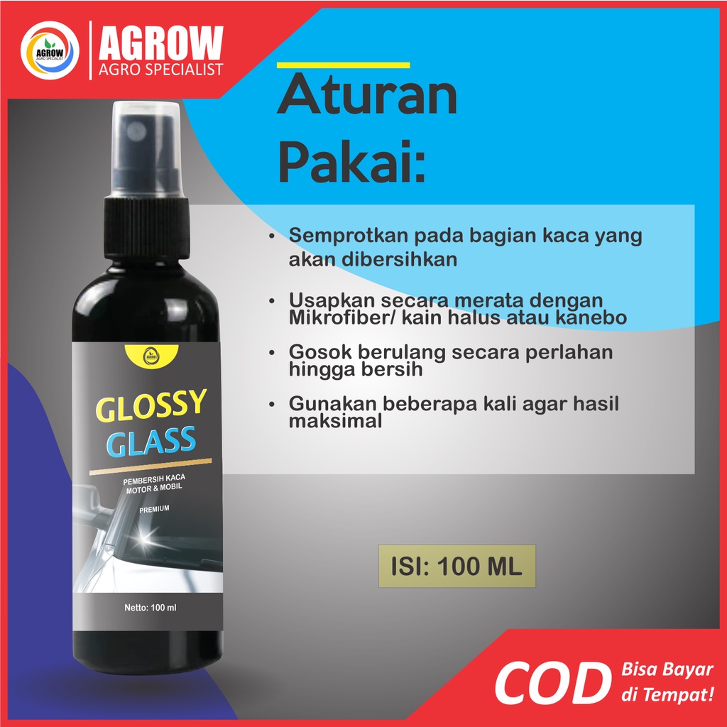 Pembersih Kaca Mobil Waterspot Remover Water Repellent Efek Daun Talas Nano Coating Kaca Glass Guard Anti Jamur By Agrow