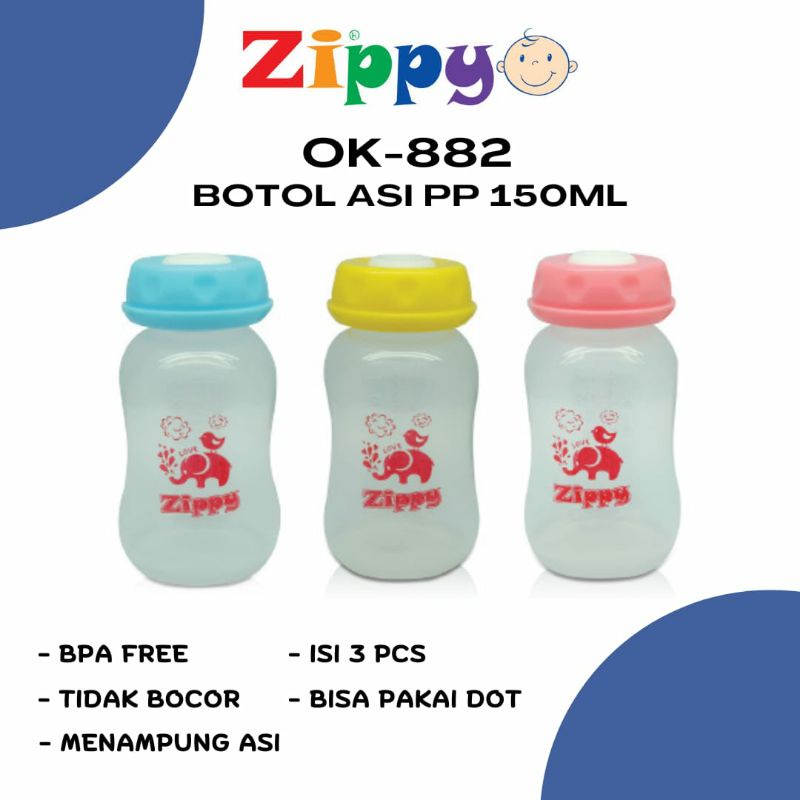 Botol Asi isi 3 Bahan Polypropylene PP 150ml Anti Pecah BPA Free Milk Bottle Storage Botol Penyimpanan Asi