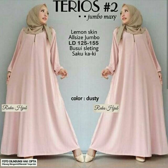 Gamis Jumbo Polos Busui Jersey Lemon / Maxi Dress Muslim Big Size XXXXL Terios Murah