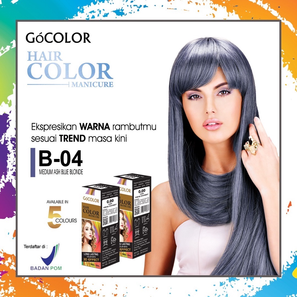 GOCOLOR Hair Manicure One Step Coloring B-04 Medium Ash Blue Blonde Ukuran 30 ML