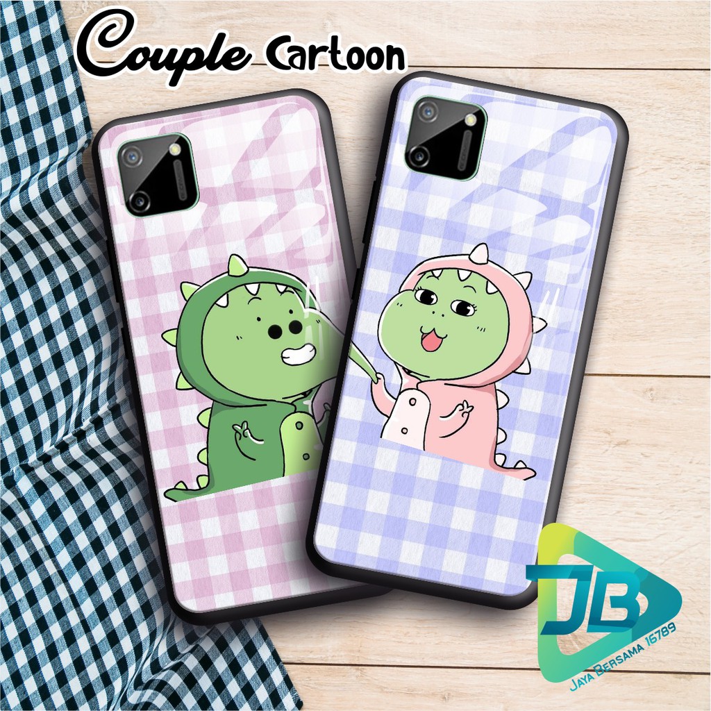 SOFTCASE BACK CASE GLASS KACA COUPLE CARTOON OPPO VIVO XIAOMI SAMSUNG REALME IPHONE ALL TYPE JB4793