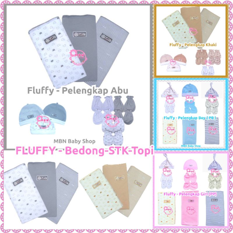 FLUFFY Bedongan Fluffy Abu Grey Khaki Biru Blue Pink Series