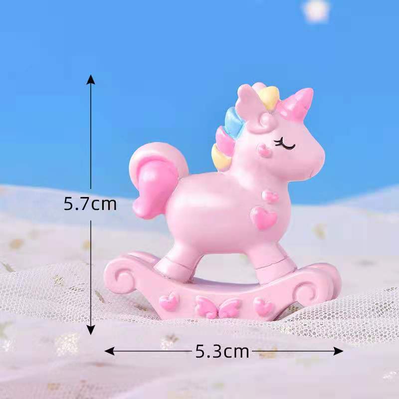 Cake Topper Figure Hiasan Kue Karakter Type Mini Unicorn Horse /Pcs